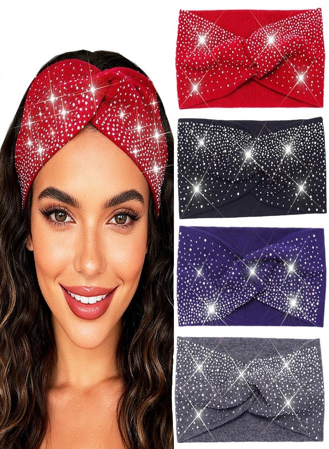 Urieo Rhinestones Headband Wide Glitter Headbands for Women - Image 1
